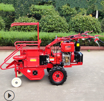 柴油192电启动玉米收割机 手推式玉米割晒割倒机 家用玉米收获机图2