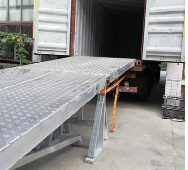 登车桥 挖机叉车坡道 调整设备 铝跳板 桥梯铝合金铲车坡道上车图2