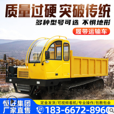 2吨4吨6吨8吨座驾手扶履带运输车山地山区农用自卸车履带运输车图3