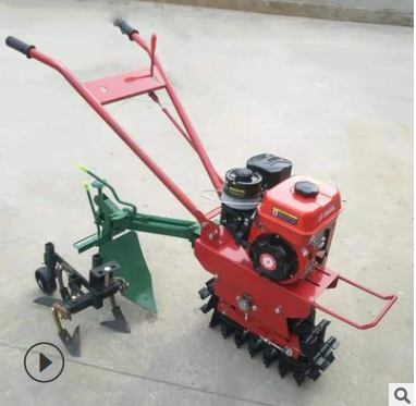 履带式汽油微耕机 小型农用犁地机 多用途单履带犁田机