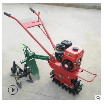 履带式汽油微耕机 小型农用犁地机 多用途单履带犁田机