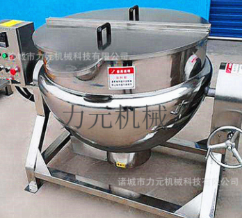 定制卤煮搅拌夹层锅 麻辣鸭货卤煮设备 火锅底料酱料可倾斜夹层锅图2