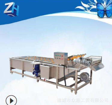 商用娃娃菜高压喷淋去泥机全自动大虾解冻清洗机不锈钢气泡清洗机图3