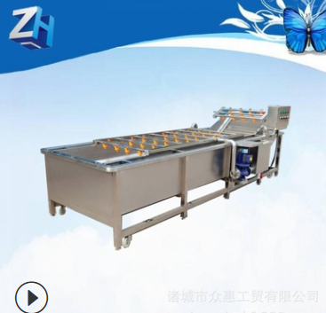 商用娃娃菜高压喷淋去泥机全自动大虾解冻清洗机不锈钢气泡清洗机图2