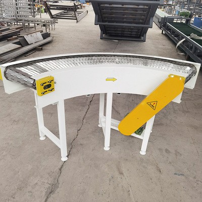 304不锈钢网带转弯输送机 快递物流分拣食品线设备用转弯输送机图2