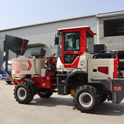 自动上料搅拌车铲车带搅拌斗建筑工地用混凝土平口搅拌车图3