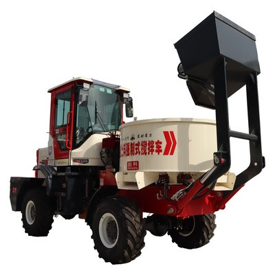 自动上料搅拌车铲车带搅拌斗建筑工地用混凝土平口搅拌车图5
