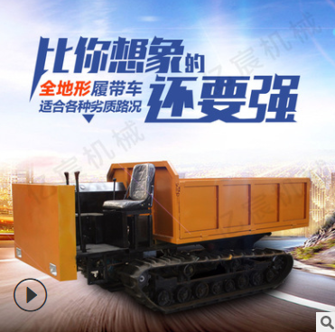 小型山地履带运输车 农用果园爬山虎 全地形手扶微型自卸搬运车图3