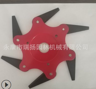 园林配件割草机打草头铁片 割灌机收割机配件 六叶刀图2