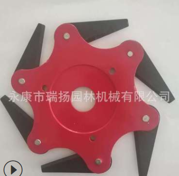 园林配件割草机打草头铁片 割灌机收割机配件 六叶刀图3