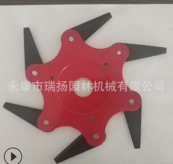 园林配件割草机打草头铁片 割灌机收割机配件 六叶刀图4