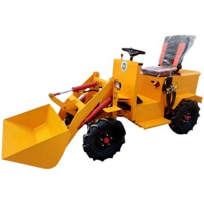 电动小铲车养殖场清粪四轮抓草农用工地柴油四驱装载机推土车小型图5