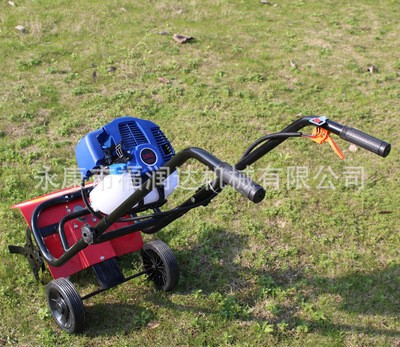 手推式松土机除草机多功能耕地机小型汽油微耕机锄地翻土旋耕机图2