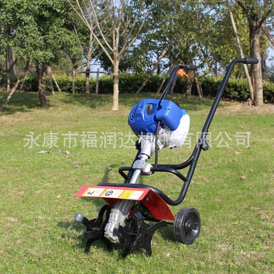 手推式松土机除草机多功能耕地机小型汽油微耕机锄地翻土旋耕机