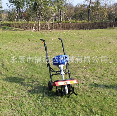 手推式松土机除草机多功能耕地机小型汽油微耕机锄地翻土旋耕机图5