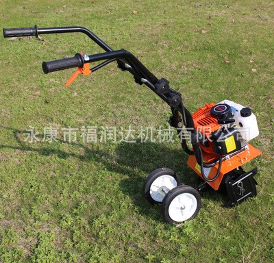 小型手推式松土机微型汽油除草机翻土机多功能家用农用旋耕微耕机图3