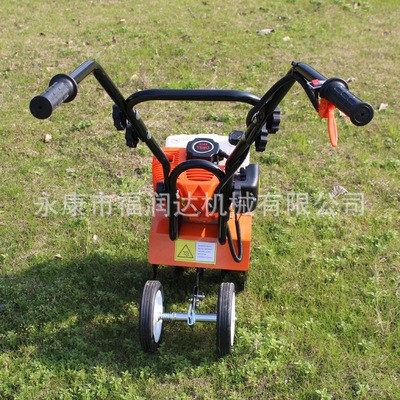 小型手推式松土机微型汽油除草机翻土机多功能家用农用旋耕微耕机图4