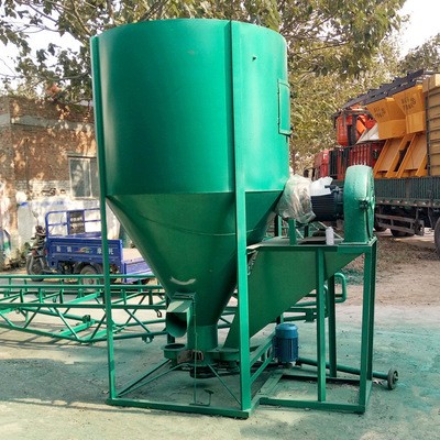 大型饲料混合立式搅拌机 时产300-1000公斤 养殖场粉碎搅拌一体机图2