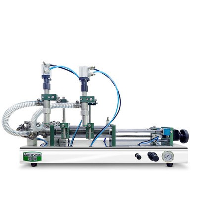 双头半自动气动膏液灌装机小型精油沐浴露消毒液洗衣液定量分装机图5