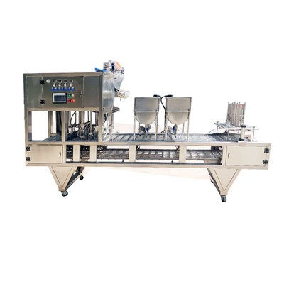 杯装红枣味酸奶灌装封口机 三角杯黄桃酸奶铝箔封口机 铝箔膜封口图5