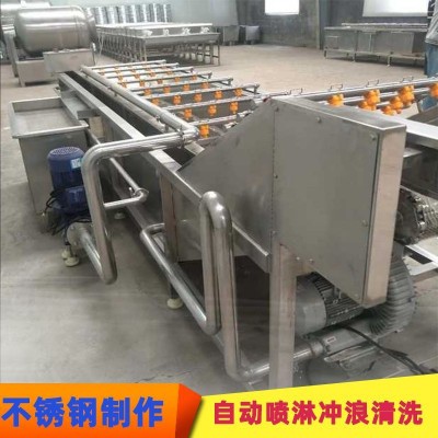全自动蔬菜清洗机 不锈钢黄瓜榨菜加工生产线设备 辣椒气泡清洗机