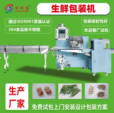 大型生鲜食品枕式包装机水果蔬菜肉类自动食品包装机械设备厂家