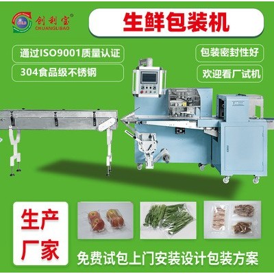 大型生鲜食品枕式包装机水果蔬菜肉类自动食品包装机械设备厂家