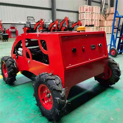 农场生态园除草设备智能遥控割草机 履带式轮式汽油打草机图5