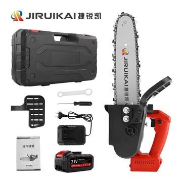 无刷电链锯家用手持电锯充电式小型单手电锯园林锂电充电电锯图2