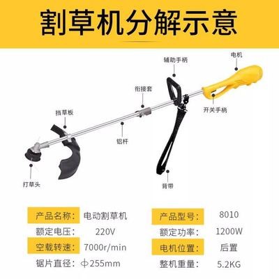 220V家用大功率插电式交流电动割草机草坪除草机打草机园林剪草机图5