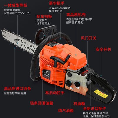 四冲程纯汽油锯大功率工业级伐木锯手持家用砍树锯进口原装链条图4