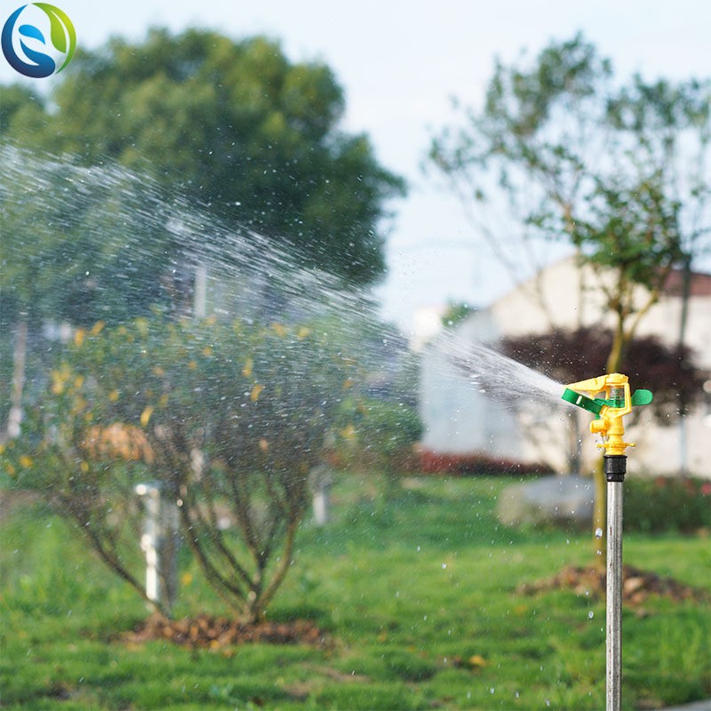 花园喷枪绿化园林农业浇水4分外丝可调360度自动旋转塑料摇臂喷头图2