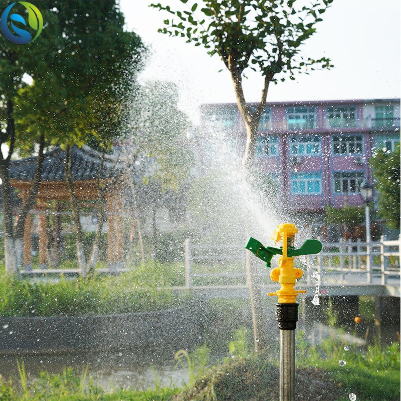 花园喷枪绿化园林农业浇水4分外丝可调360度自动旋转塑料摇臂喷头图3