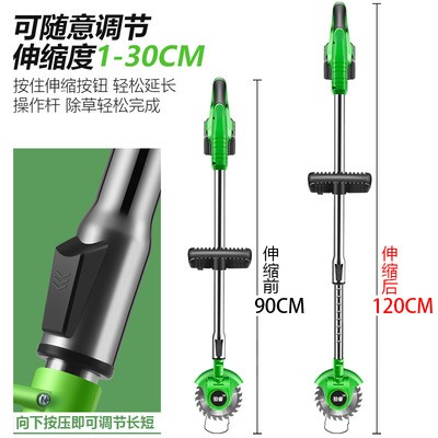 无刷电动割草机多功能除草机小型家用手持锂电打草机充电锄草神器图3