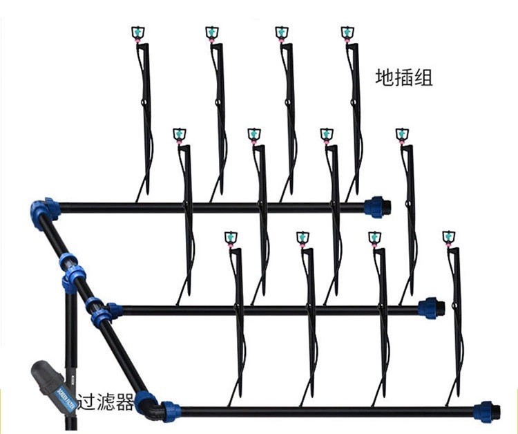 现货直供地插微喷 农业灌溉十字雾化出水均匀灌溉地插微喷图4