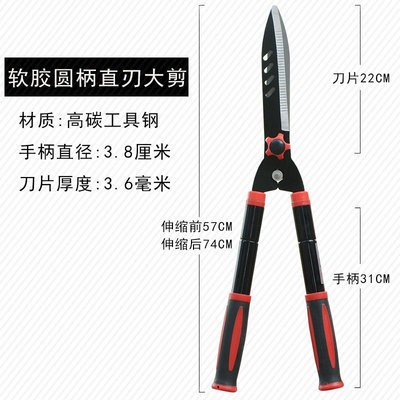 园艺伸缩枝剪 绿篱剪草坪剪 园林修枝剪大剪刀绿化粗枝剪果树工具图2