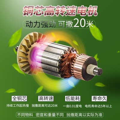 多功能电动小型农用撒化肥机器背负式水稻播种施肥自动追肥投饵机图3