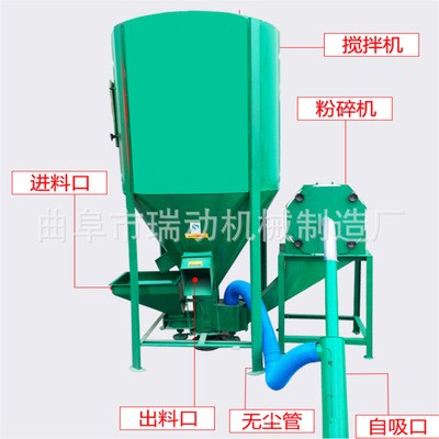 自吸式螺旋上料混合罐 牛羊添加剂混料机立式饲料粉碎搅拌一体机图2