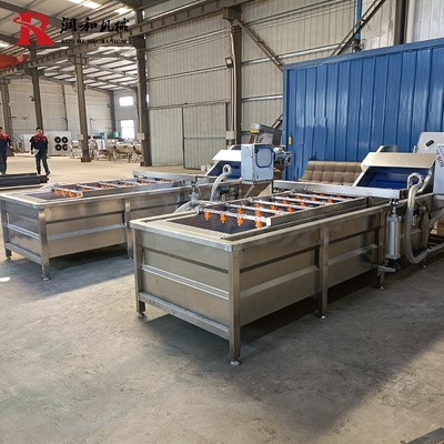 连续式叶菜类清洗线 连锁餐饮中央厨房洗菜机 全自动蔬菜清洗机图2