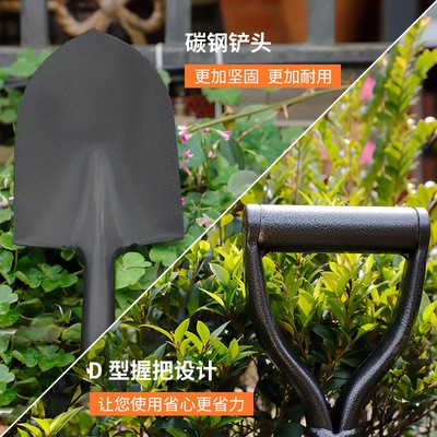 碳钢铁锹挖树铁锨家用农用铲子户外挖土植树园林园艺工具图2