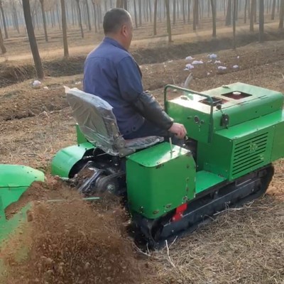 多功能乘坐式旋耕机 履带开沟施肥机 大马力果园管理机图2