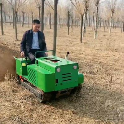 多功能乘坐式旋耕机 履带开沟施肥机 大马力果园管理机