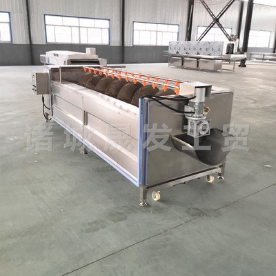 高压喷淋蔬菜毛辊清洗机厂家 菠菜全自动清洗机 中央厨房洗菜机图3