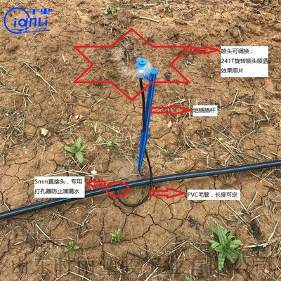 农业灌溉工具地插微喷 喷洒均匀地插式微喷头 草坪浇灌地插微喷图3