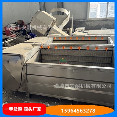 毛刷式洗菜机 海参清洗机 大姜去皮清洗设备 十根毛辊清洗机 安耐图2