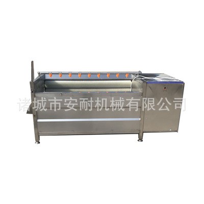 毛刷式洗菜机 海参清洗机 大姜去皮清洗设备 十根毛辊清洗机 安耐图5