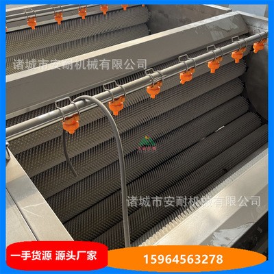 火烧猪头毛刷清洗机 自动出料毛辊清洗设备 洗猪耳朵机器 安耐