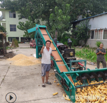 大型玉米脱粒机 自走式免剥皮玉米脱粒机 50马力车载双滚筒脱粒机图2