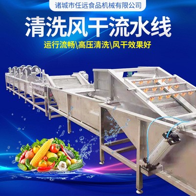 供应全自动果蔬清洗机不锈钢蔬菜清洗流水线淋喷式清洗风干流水线图1