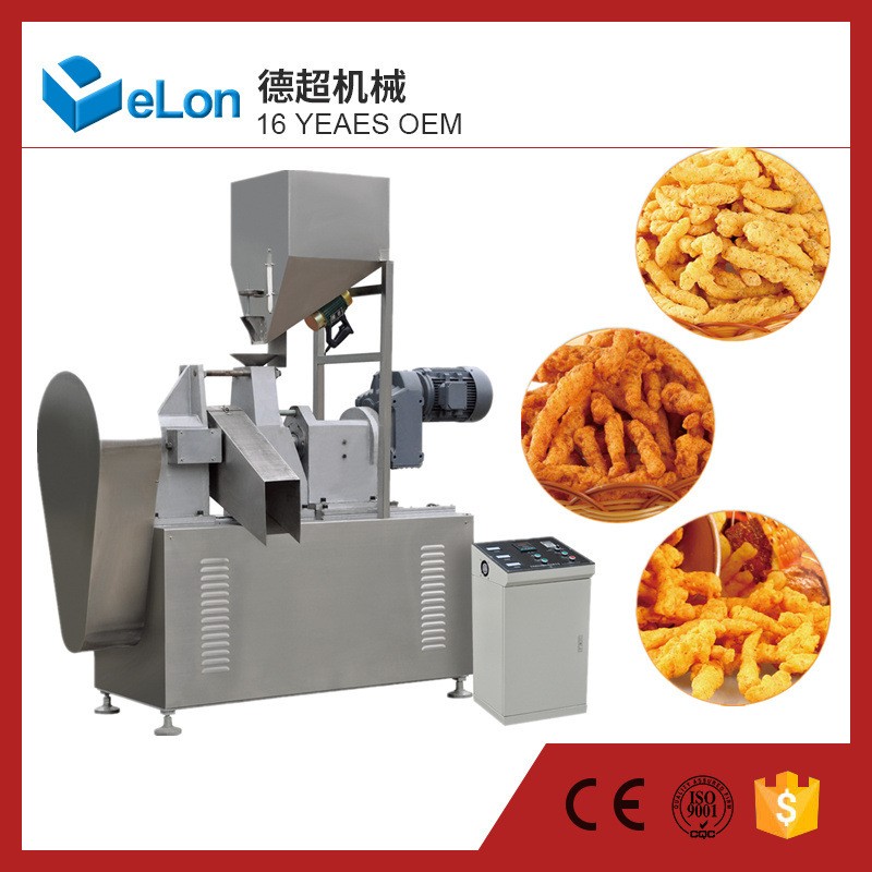 油炸型粟米条生产线 奇多食品加工设备 单螺杆膨化机 油炸设备